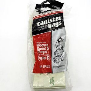 15pk Hoover Type R Sprint & Tempo Cannister Vacuum Replacement Bags M-46060